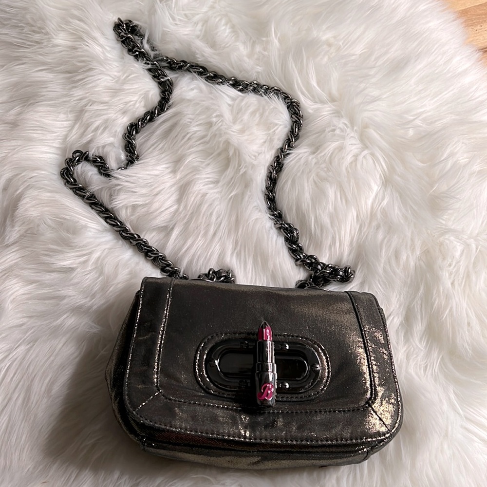 Betsey Johnson Lipstick Bullet Clasp Metallic Bag